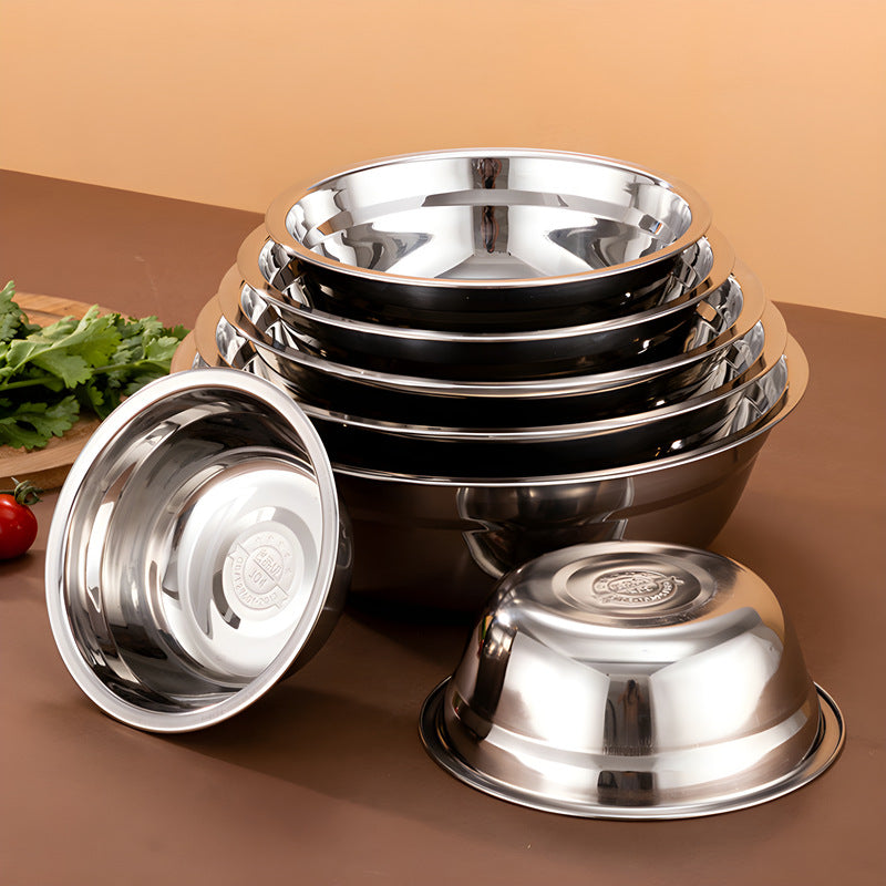 Daily dining kitchen 304 stainless steel basin thickened commercial canteen dishes for home soup basin for home vegetable basin with logo