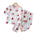 Kids' 100% cotton loungewear set - lightweight, breathable, three-quarter sleeve, air conditioning suit for boys and girls, baby summer long-sleeve pajamas