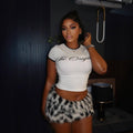 European and american cross-border fashion women's clothing  summer new collection: fuzzy color block sexy bodycon mini skirt set