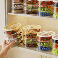 Multi-layered, stackable spice and dry ingredient storage container for home kitchens. keeps contents fresh, airtight, moisture-proof, insect-proof, and prevents flavor mingling. features a portable design