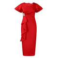D3310 new arrival: cross-border  fashionable & elegant ruffle solid color bodycon african dress