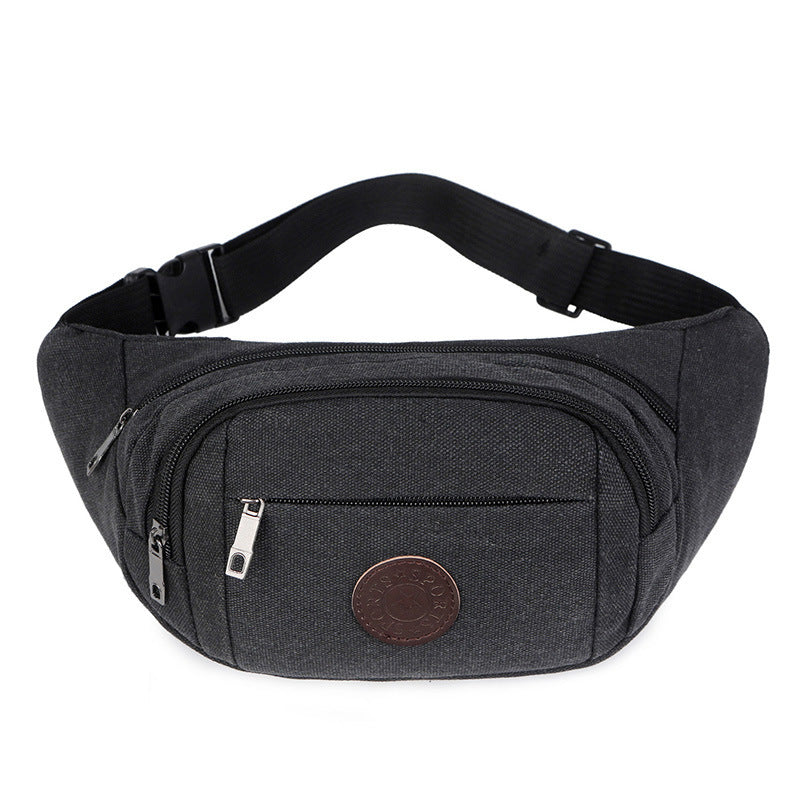 Cross-border fanny pack Men's outdoor sports Mountaineering Men's breast bag Canvas mobile phone bag Construction site work cashier messenger bag