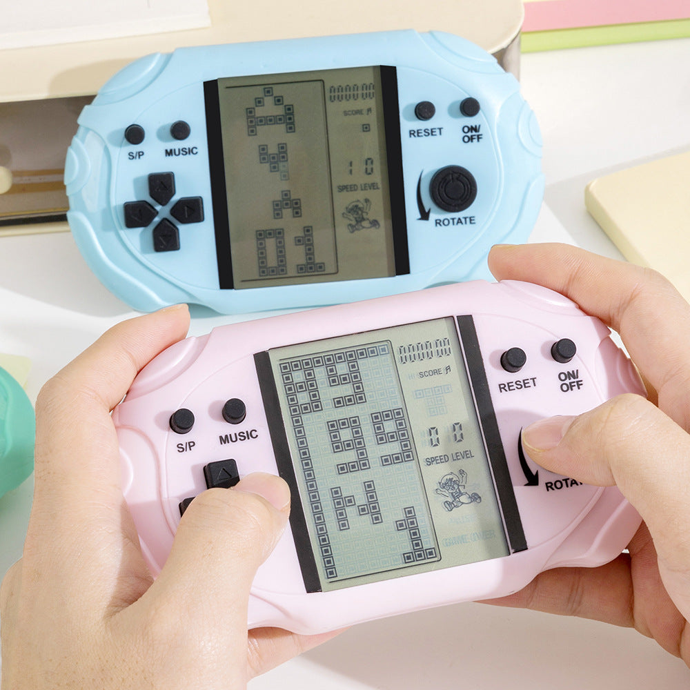 New large-screen tetris game console - classic arcade game for kids - handheld electronic toy