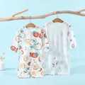 Baby summer romper infant clothes baby home air conditioning suit 0-1 year old newborn long sleeve onesie crawling suit