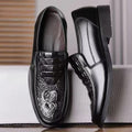 Spring new arrivals: soft leather, soft sole, round toe, breathable, trendy casual leather shoes - business formal, fashionable british style, trendy men's shoes