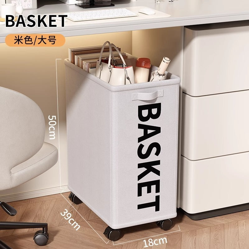 Oxford cloth with lid clothing storage box, roller type letter finishing box, indoor sundries, toys, removable storage basket