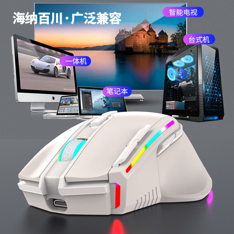 Viper bm520 wireless gaming mouse - rgb lighting, rechargeable, universal for desktop and laptop pcs