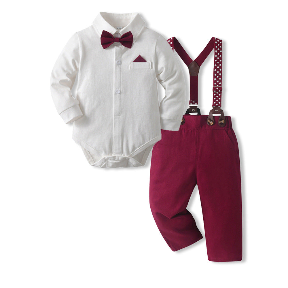 Infant and toddler spring & fall dress suit baby boy spring clothing cotton jumpsuit super cute infant spring outing romper