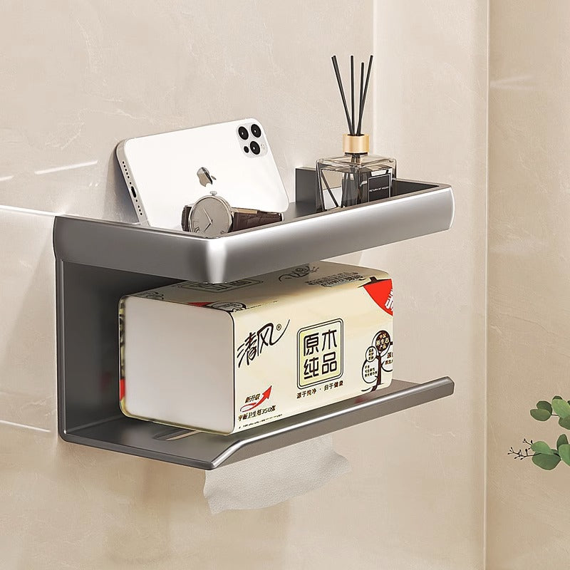 Bathroom tissue box roll paper wall-mounted toilet paper dispenser bathroom punch-free toilet paper holder washroom storage rack