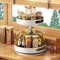 Rotating spice rack for home kitchen, bathroom organizer for toiletries, round storage shelf