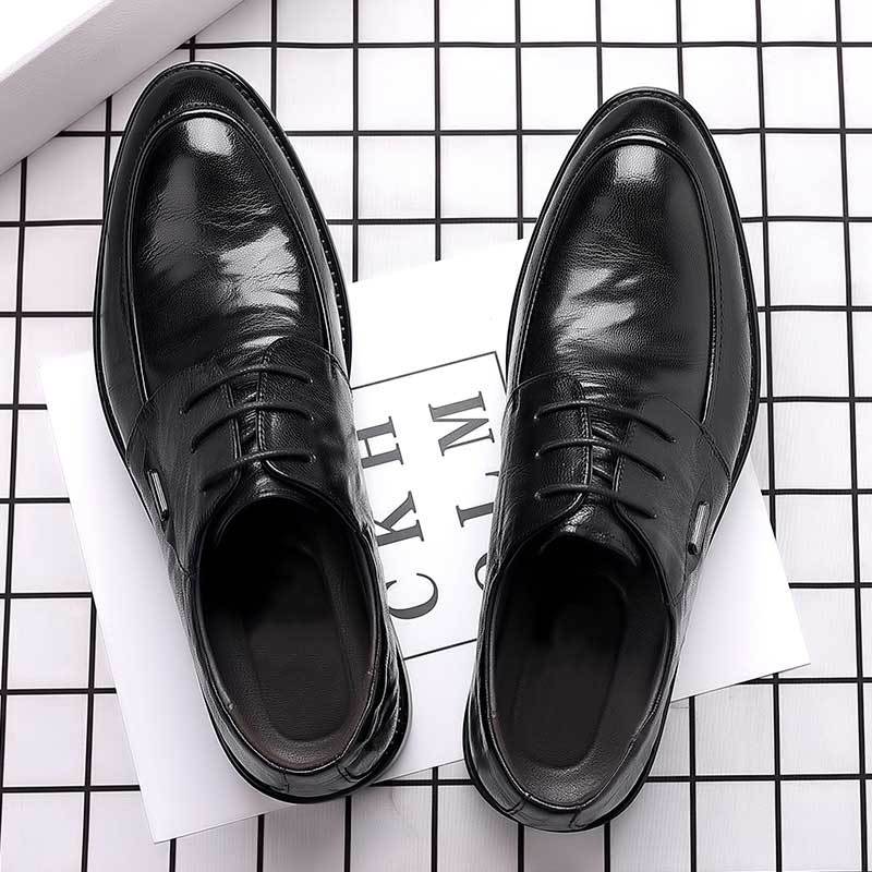 Men's leather dress shoes - business, formal, casual, breathable - live stream, cross-border, korean style, youth, work, groom, wedding