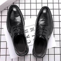 Men's leather dress shoes - business, formal, casual, breathable - live stream, cross-border, korean style, youth, work, groom, wedding