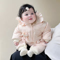 New arrival winter clothing sweet outing clothing infant cute cotton clothing long sleeves one-year-old winterthickened baby onesie