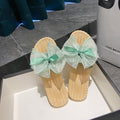 Women's flat slippers - summer fashion new arrivals: sweet & gentle style with butterfly knots, lightweight beach flip-flops