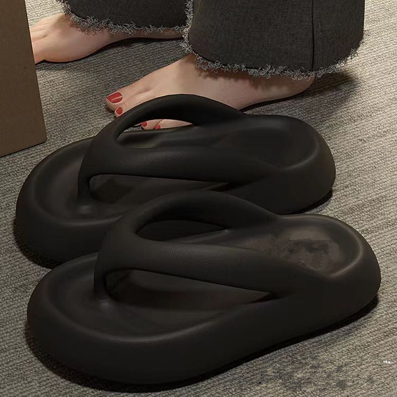 Eva thick-soled flip-flops: trendy, soft, height-boosting, summer-ready, indoor/outdoor, non-slip wholesale slippers