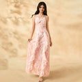 Ready-to-ship cross-border youth apparel: floral chiffon camisole dress, slim-fit plus size women's fashion, elegant and stylish dress