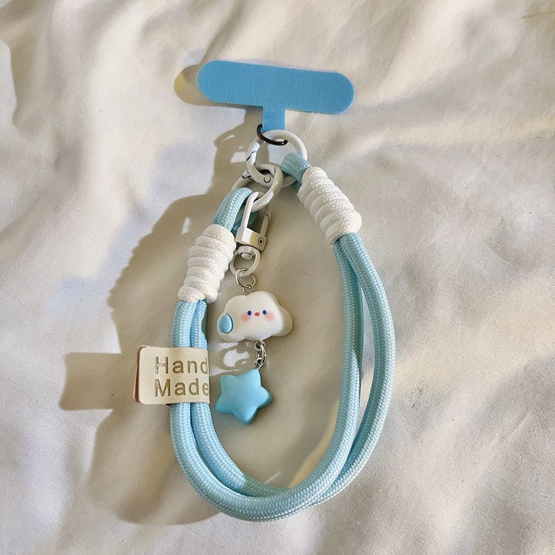 ins speechless clouds stars mobile phone case lanyard wristband short mobile phone camera lanyard pendant keychain universal