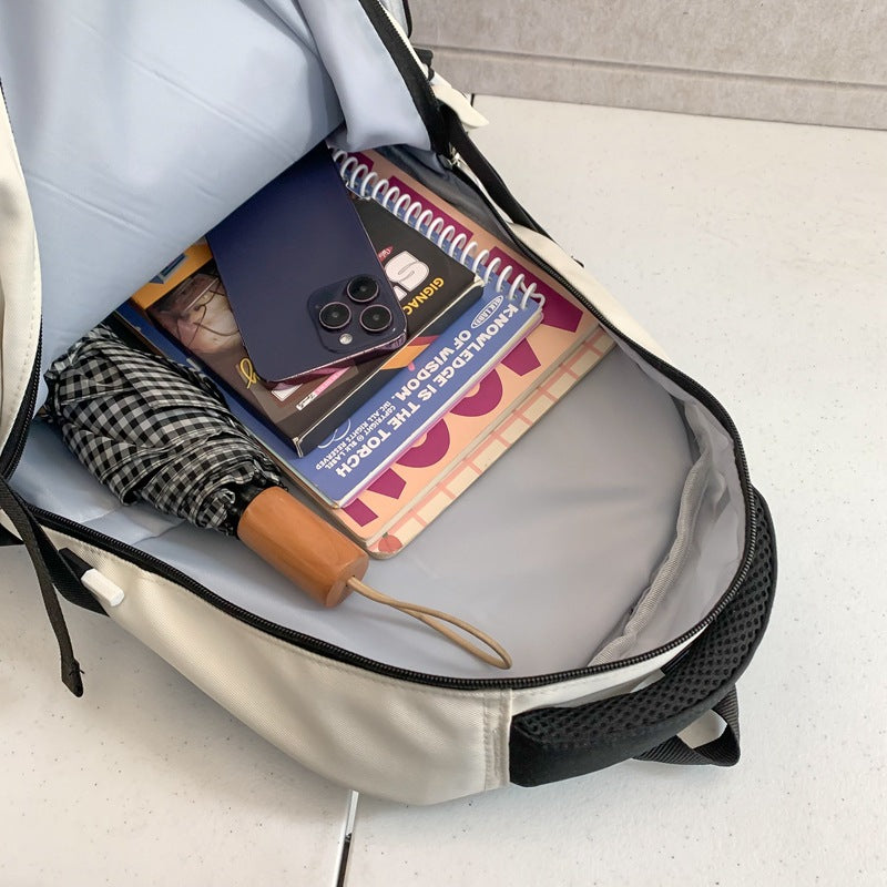 New casual backpack Korean version large capacity junior high school student schoolbag simple Japanese Korean version couple backpack