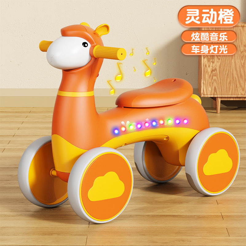 New product children's baby scooter balance car music light children's scooter four-wheel balance car manufacturer