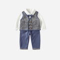 Boys' spring/autumn  new british style vest, children's clothing, gentleman's preppy three-piece set for boys