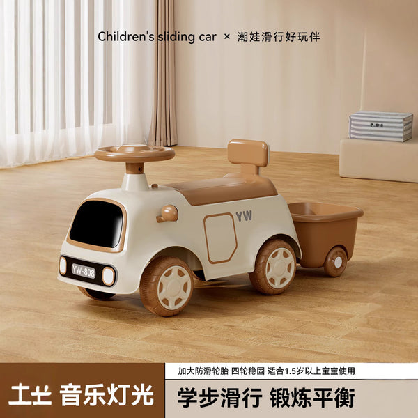 Children's car scooter, yo-yo car, walker 1-3 years old, toy car, baby's birthday gift, car with bucket