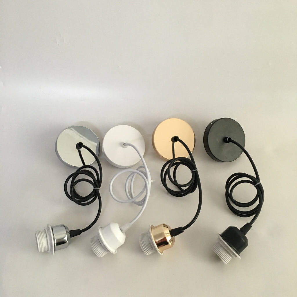 E27 full-tooth lamp holder 2 meters, lamp shade, lamp holder, lighting fixture, LED light bulb with ceiling plate, chandelier accessories, hanging wire