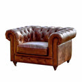 American classic retro genuine leather sofa - perfect for living rooms, small to large apartments, cigar rooms, private wine cellars, wineries, and mid-century modern styles