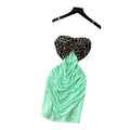 Sexy leopard print cami mesh mini dress - women's summer high waist bodycon tube top dress - boss babe style