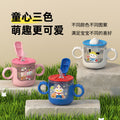 Kids cartoon milk cup scalefor home316l stainless steel baby straw cup learning drinking cup drinking cup anti-fall