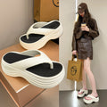 Platform thick sole flip flops women's summer 6.5 heightening flip flops outwear beach slippers wholesale