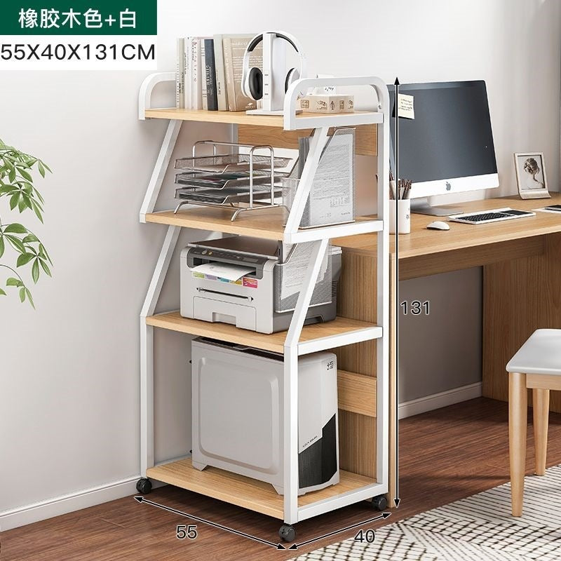 Printer stand shelf floor cabinet storage rack mobile office desk computer host bracket
