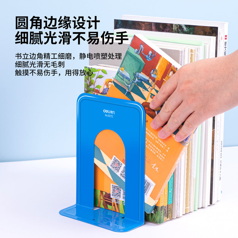Deli 9272 Blue Bookend Student Bookend Book Relying on Metal Bookend Bookend Iron Bookend Wholesale