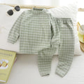 Kids german velvet home clothes suit boys and girls fall and winterheattechintimateschildren's bottom pajamas autumn clothes and long trousers