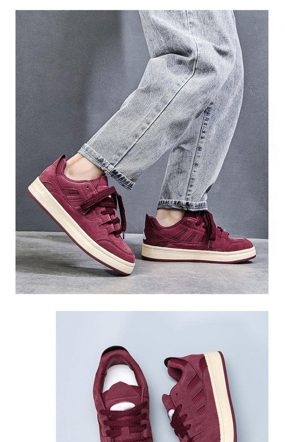 Trending influencer's choice: 2026 spring new arrival - korean style versatile chunky sole sneakers for students - angora red skate shoes
