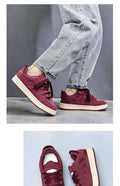 Trending influencer's choice: 2026 spring new arrival - korean style versatile chunky sole sneakers for students - angora red skate shoes