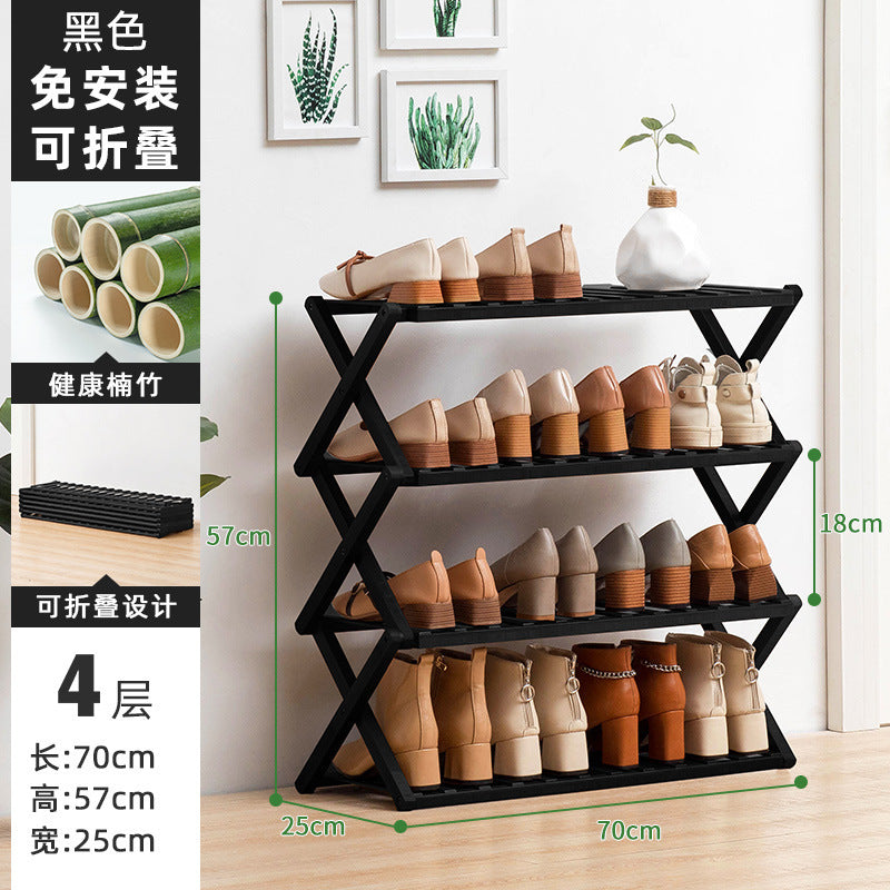 Simple shoe rack, shoe cabinet, wooden dormitory, covering a small area, multi-layer dust-proof entry door at the door, shoe rack, storage rack
