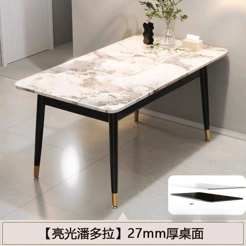 Rock slab dining table and chair combination dining table for home small apartmentaccessible luxury living room dining table rectangular modern marble casual