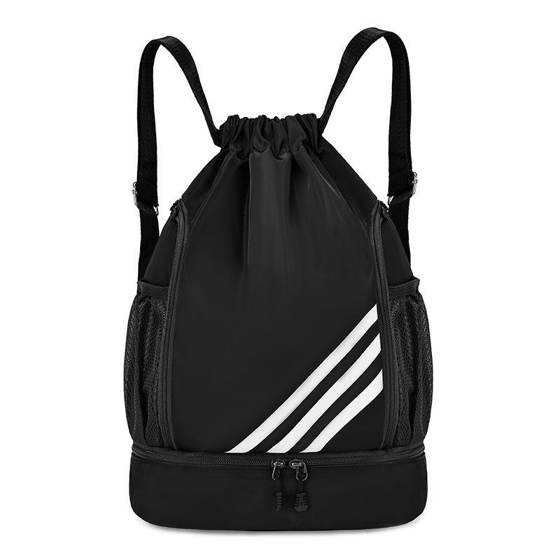 Simple waterproof drawstring bundle bag backpack lightweight basketball football folding travel outdoor fitness sports backpack