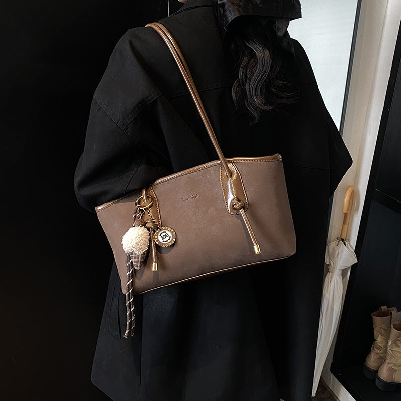 Retro large-capacity bag women's autumn and winter new foreign-style texture shoulder bag casual messenger bag small square bag tote bag