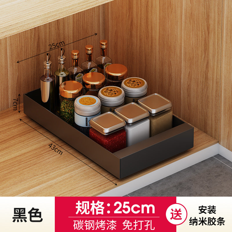 One piece of storage rack, carbon steel delivery, kitchen rack, cabinet, retractable kitchen utensils, storage, smart storage, home multi-function