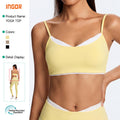 New eco-friendly fabric, solid color, beautiful back, double-layered criss-cross, double-sided nylon sports bra for women, suitable for running, fitness, and yoga