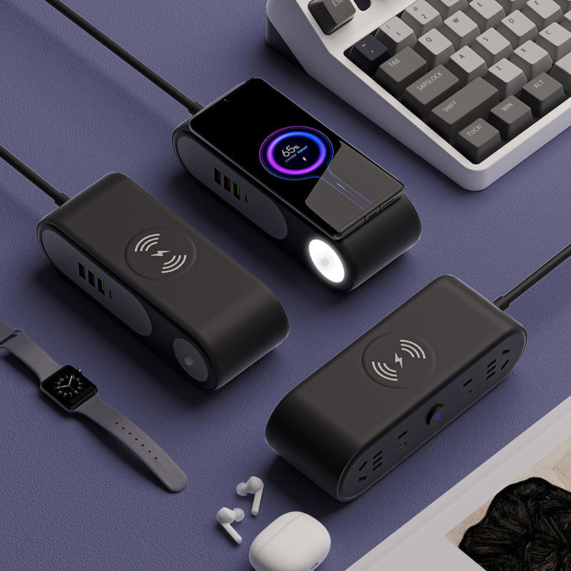 Smart socket wireless charging high power office power strip multifunctional for homeusb student dormitory fast charging power strip