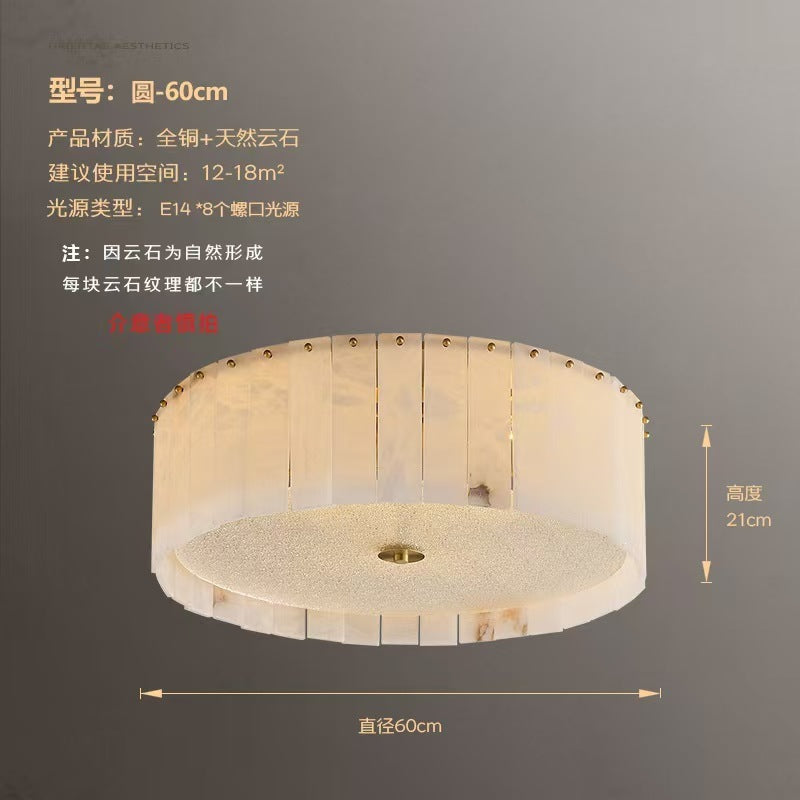 Luxury marble & solid brass living room chandelier - modern minimalist lighting for dining room, bedroom, show home, villa, duplex, and grand hall