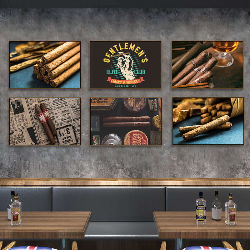 Cigar painting American bar club nightclub ktv box wall decoration painting whiskey winery beautiful woman mural