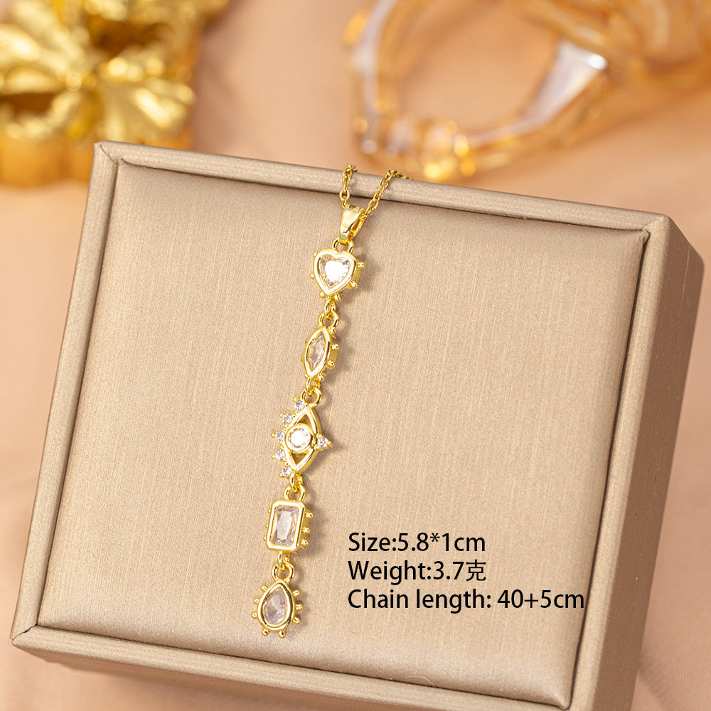 [titanium steel] fashion fashion hot selling tassel necklace women's light luxury high-end versatile clavicle chain jewelry