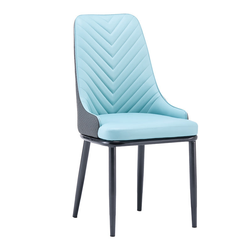 Restaurant & hotel leather upholstered chair - nordic dining chair - modern minimalist casual backrest stool - t28 chair