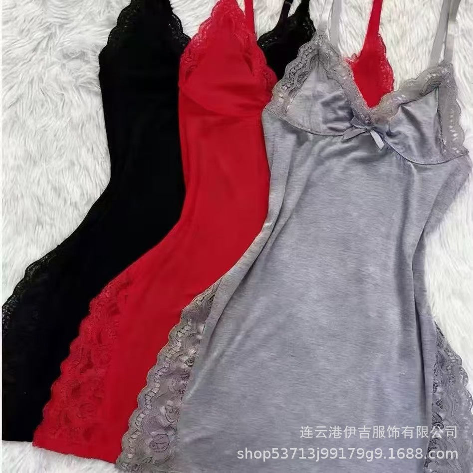 hot-selling plus-size sexy lingerie: european and american style butterfly knot, slit, suspender lace nightgown, pure and alluring sleepwear loungewear