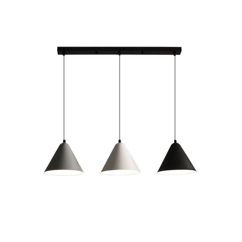 Modern minimalist luxury linear three-light pendant chandelier for dining room, bar, living room, b&b, hotel - unique nordic style