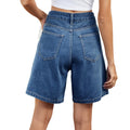 European and american cross-border e-commerce  spring/summer new arrivals:  independent store washed denim cropped shorts with adjustable waistband