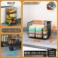 Kitchen basket storage rack, freestanding multi-tier fruit and vegetable organizer, multi-functional oven and microwave rack, pot and pan shelf